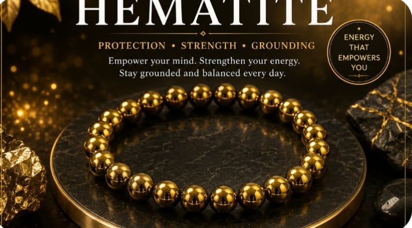 Read more about the article ⚙️ Hematite Bracelet – A Powerful Symbol of Grounding, Focus, Stability & Inner Strength