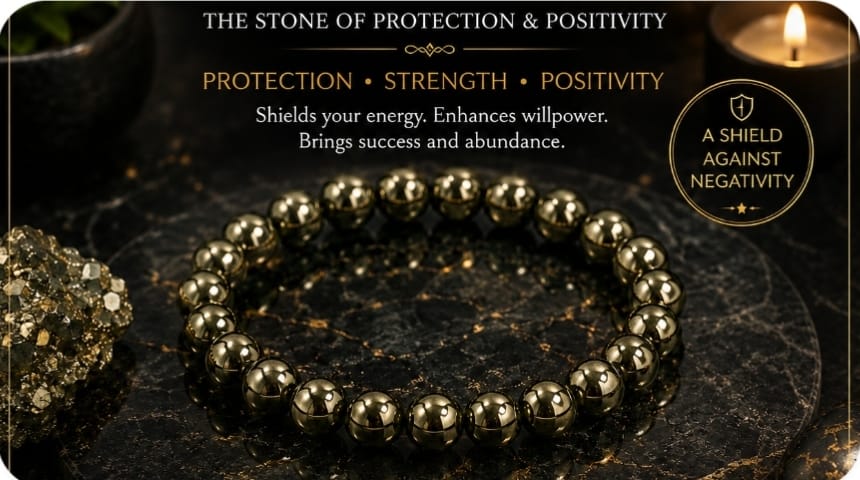 Read more about the article ✨ Pyrite Bracelet – A Symbol of Confidence, Prosperity, Protection & Determination